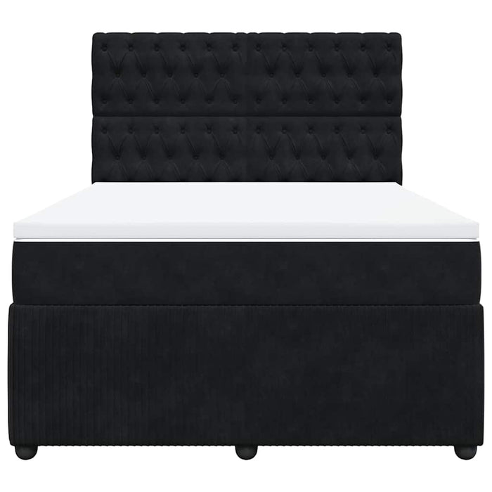 Pat box spring cu saltea, negru, 140x200 cm, catifea - WALTI WALTI