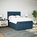 Pat box spring cu saltea, albastru, 140x200 cm, catifea - WALTI WALTI