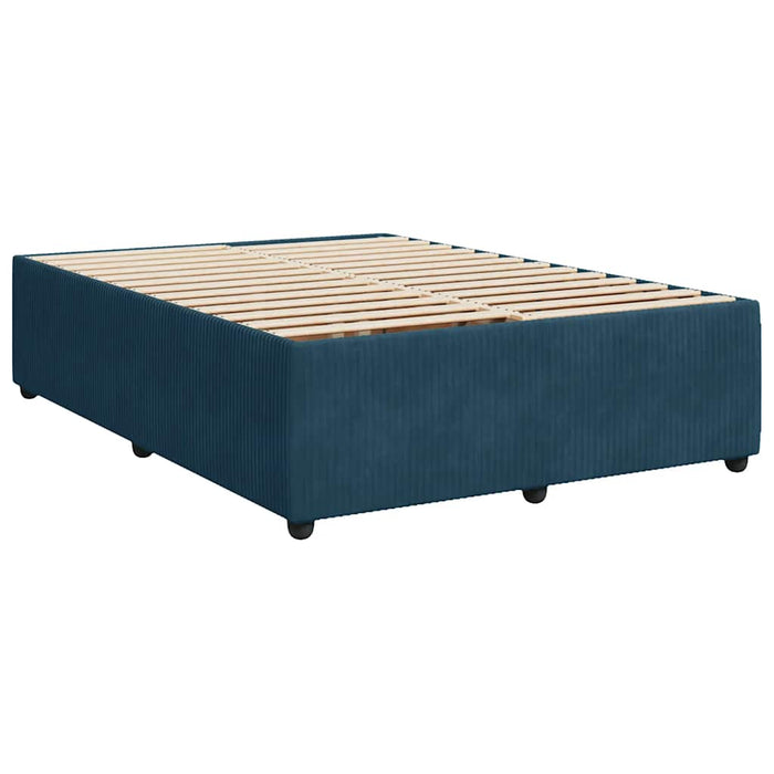 Pat box spring cu saltea, albastru, 140x200 cm, catifea - WALTI WALTI