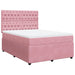 Pat box spring cu saltea, roz, 140x200 cm, catifea - WALTI WALTI