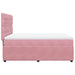 Pat box spring cu saltea, roz, 140x200 cm, catifea - WALTI WALTI