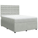 Pat box spring cu saltea, gri deschis, 140x200 cm, catifea - WALTI WALTI