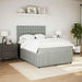 Pat box spring cu saltea, gri deschis, 140x200 cm, catifea - WALTI WALTI