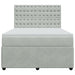 Pat box spring cu saltea, gri deschis, 140x200 cm, catifea - WALTI WALTI
