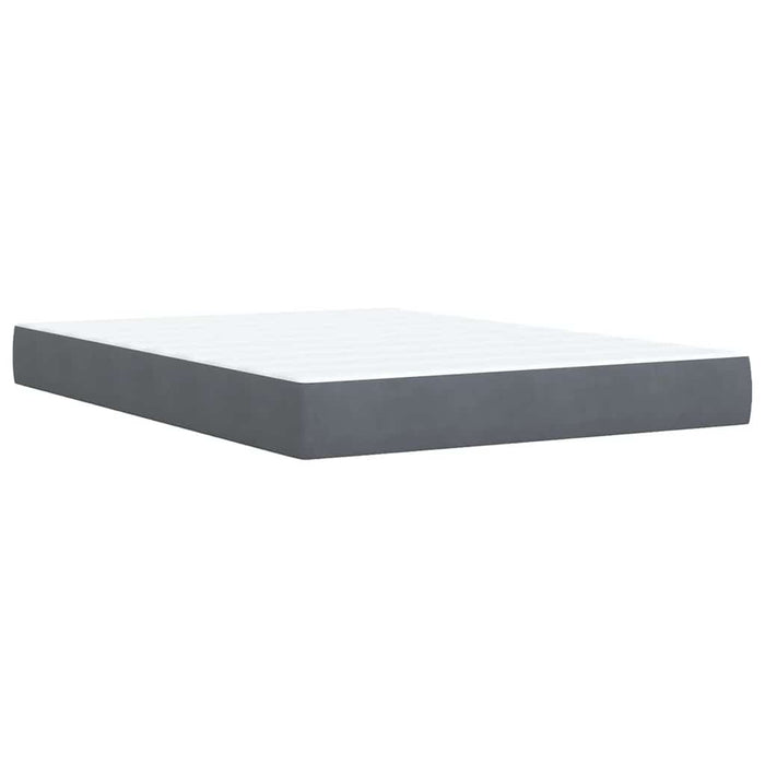 Pat box spring cu saltea, gri închis, 140x200 cm, catifea - WALTI WALTI