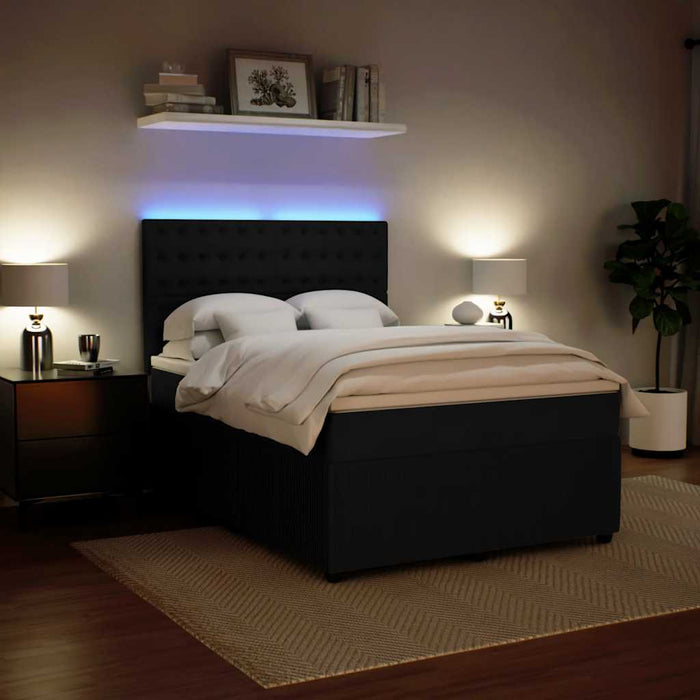 Pat box spring cu saltea, negru, 140x200 cm, catifea - WALTI WALTI