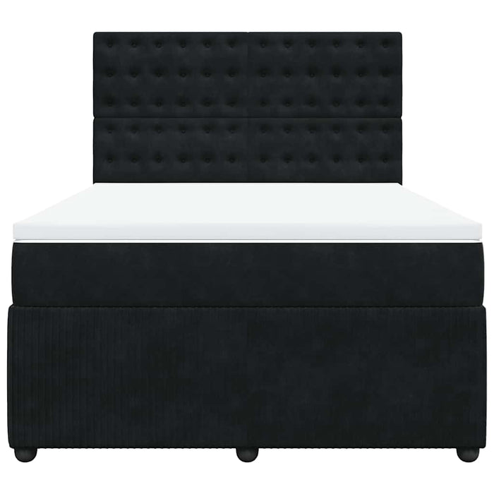Pat box spring cu saltea, negru, 140x200 cm, catifea - WALTI WALTI
