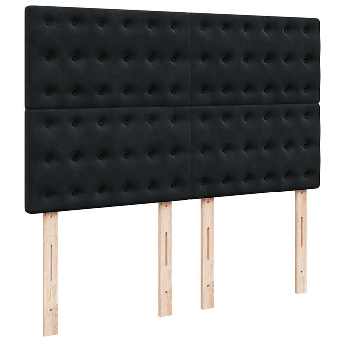 Pat box spring cu saltea, negru, 140x200 cm, catifea - WALTI WALTI