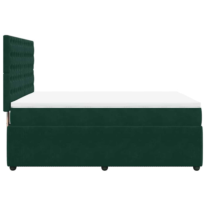Pat box spring cu saltea, verde închis, 140x200 cm, catifea - WALTI WALTI