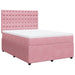 Pat box spring cu saltea, roz, 140x200 cm, catifea - WALTI WALTI