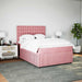 Pat box spring cu saltea, roz, 140x200 cm, catifea - WALTI WALTI
