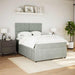 Pat box spring cu saltea, gri deschis, 160x200 cm, catifea - WALTI WALTI