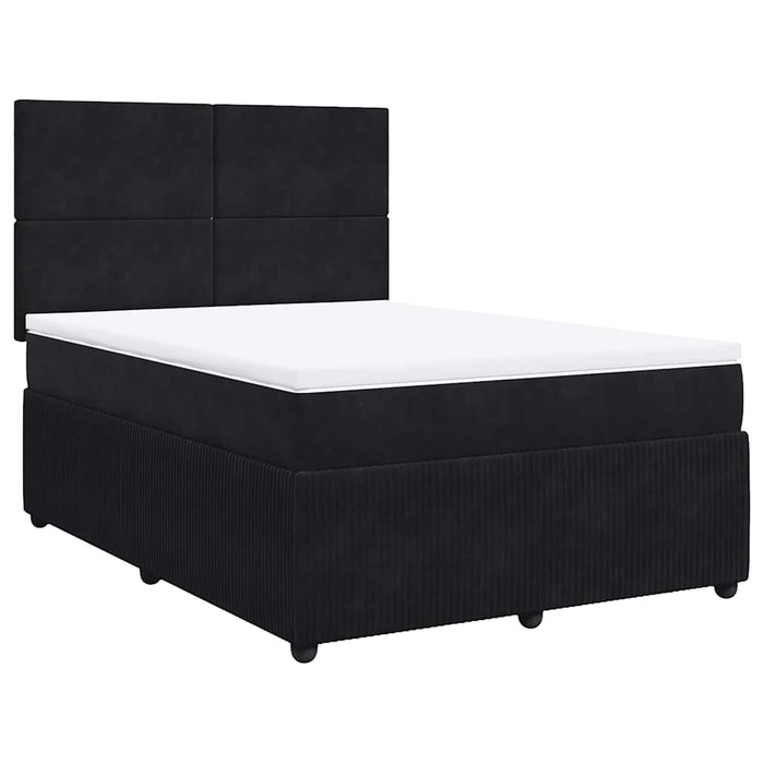 Pat box spring cu saltea, negru, 160x200 cm, catifea - WALTI WALTI
