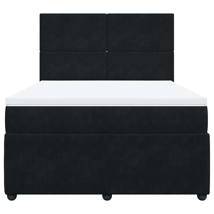 Pat box spring cu saltea, negru, 160x200 cm, catifea - WALTI WALTI