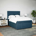 Pat box spring cu saltea, albastru, 160x200 cm, catifea - WALTI WALTI