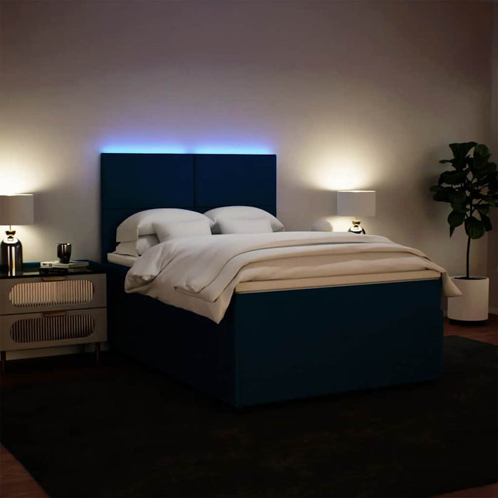 Pat box spring cu saltea, albastru, 160x200 cm, catifea - WALTI WALTI