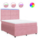 Pat box spring cu saltea, roz, 160x200 cm, catifea - WALTI WALTI