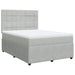 Pat box spring cu saltea, gri deschis, 160x200 cm, catifea - WALTI WALTI