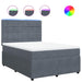 Pat box spring cu saltea, gri închis, 160x200 cm, catifea - WALTI WALTI