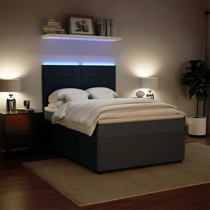 Pat box spring cu saltea, gri închis, 160x200 cm, catifea - WALTI WALTI