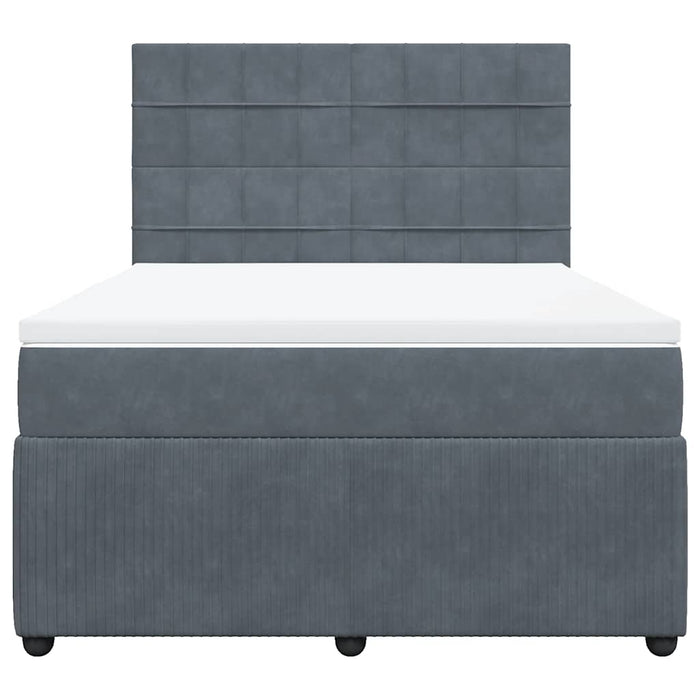 Pat box spring cu saltea, gri închis, 160x200 cm, catifea - WALTI WALTI