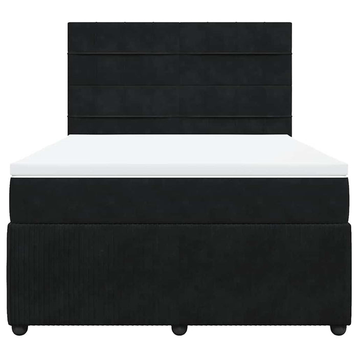 Pat box spring cu saltea, negru, 160x200 cm, catifea - WALTI WALTI