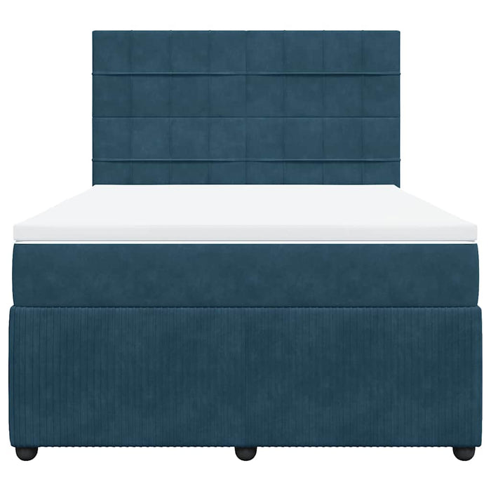Pat box spring cu saltea, albastru, 160x200 cm, catifea - WALTI WALTI