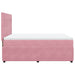 Pat box spring cu saltea, roz, 160x200 cm, catifea - WALTI WALTI
