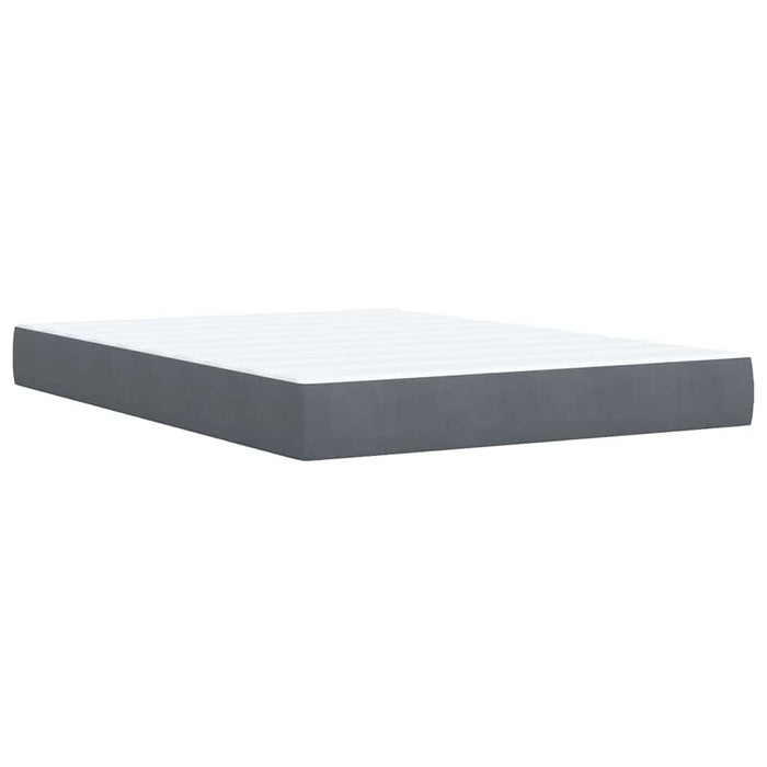 Pat box spring cu saltea, gri închis, 160x200 cm, catifea - WALTI WALTI