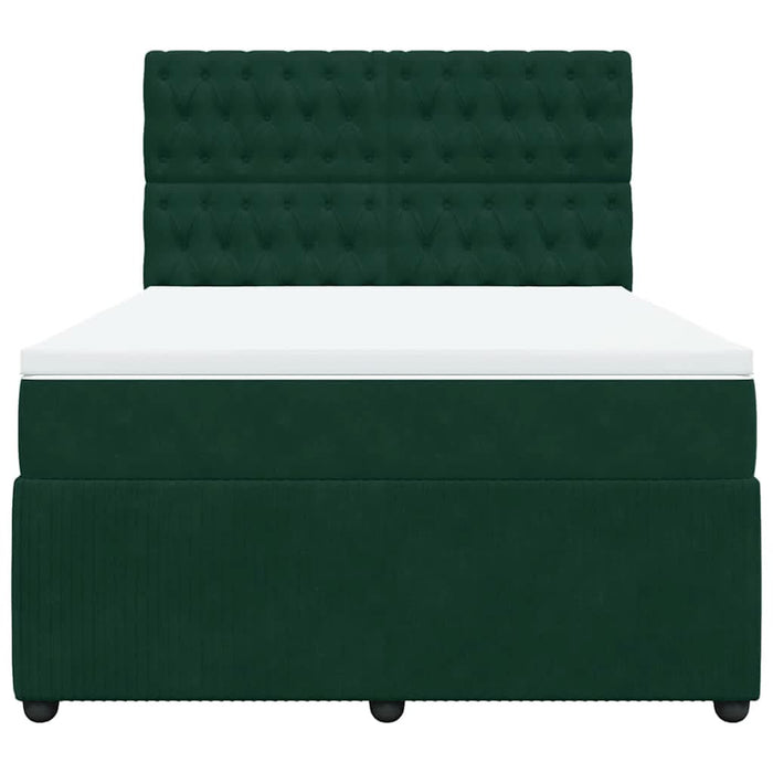 Pat box spring cu saltea, verde închis, 160x200 cm, catifea - WALTI WALTI