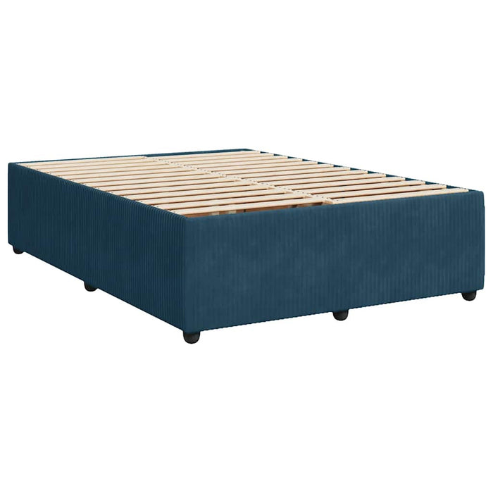 Pat box spring cu saltea, albastru, 160x200 cm, catifea - WALTI WALTI