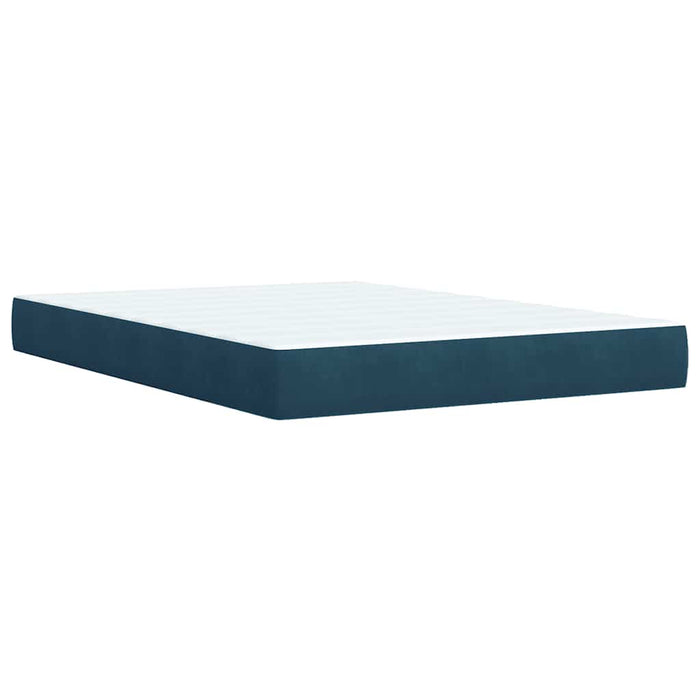 Pat box spring cu saltea, albastru, 160x200 cm, catifea - WALTI WALTI