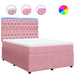 Pat box spring cu saltea, roz, 160x200 cm, catifea - WALTI WALTI