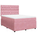 Pat box spring cu saltea, roz, 160x200 cm, catifea - WALTI WALTI