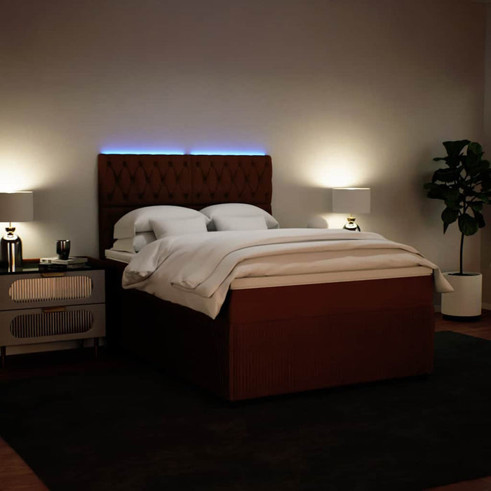 Pat box spring cu saltea, roz, 160x200 cm, catifea - WALTI WALTI