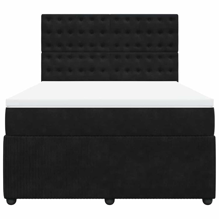 Pat box spring cu saltea, negru, 160x200 cm, catifea - WALTI WALTI