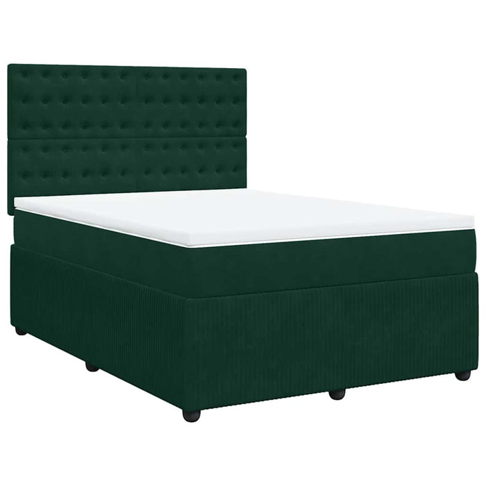 Pat box spring cu saltea, verde închis, 160x200 cm, catifea - WALTI WALTI