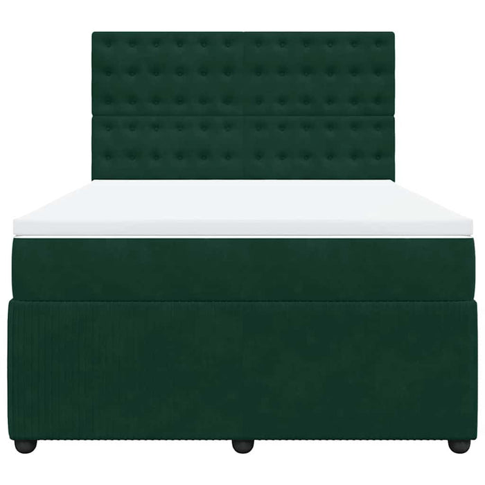 Pat box spring cu saltea, verde închis, 160x200 cm, catifea - WALTI WALTI