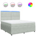 Pat box spring cu saltea, gri deschis, 180x200 cm, catifea - WALTI WALTI