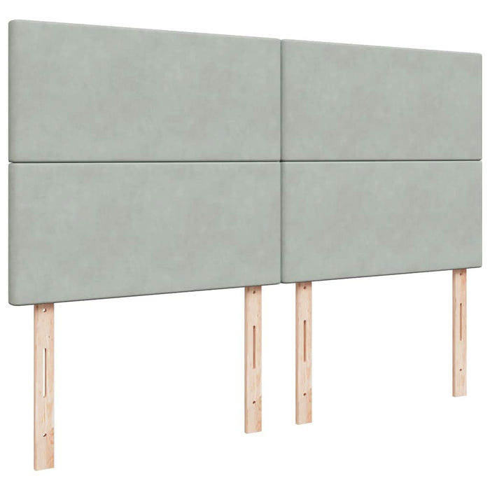 Pat box spring cu saltea, gri deschis, 180x200 cm, catifea - WALTI WALTI