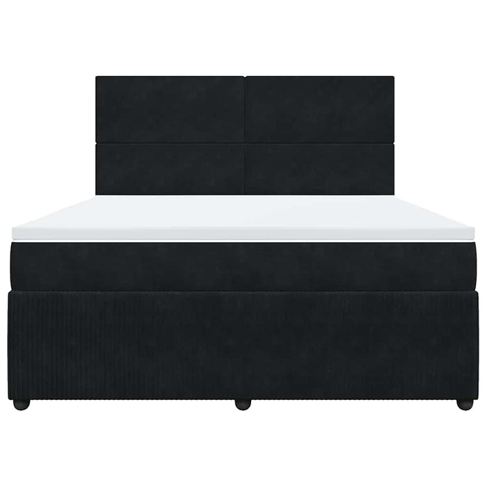 Pat box spring cu saltea, negru, 180x200 cm, catifea - WALTI WALTI