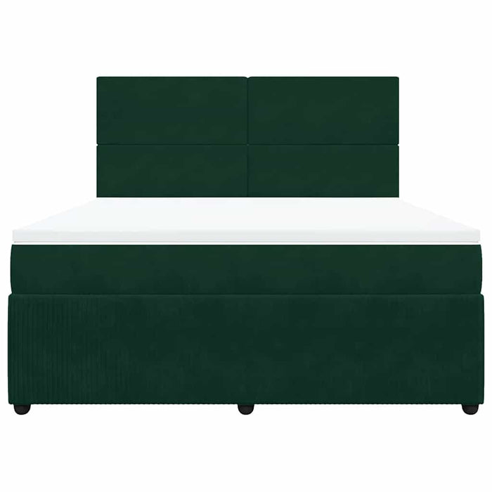 Pat box spring cu saltea, verde închis, 180x200 cm, catifea - WALTI WALTI
