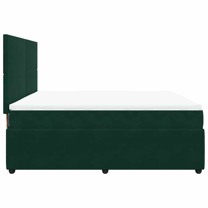 Pat box spring cu saltea, verde închis, 180x200 cm, catifea - WALTI WALTI