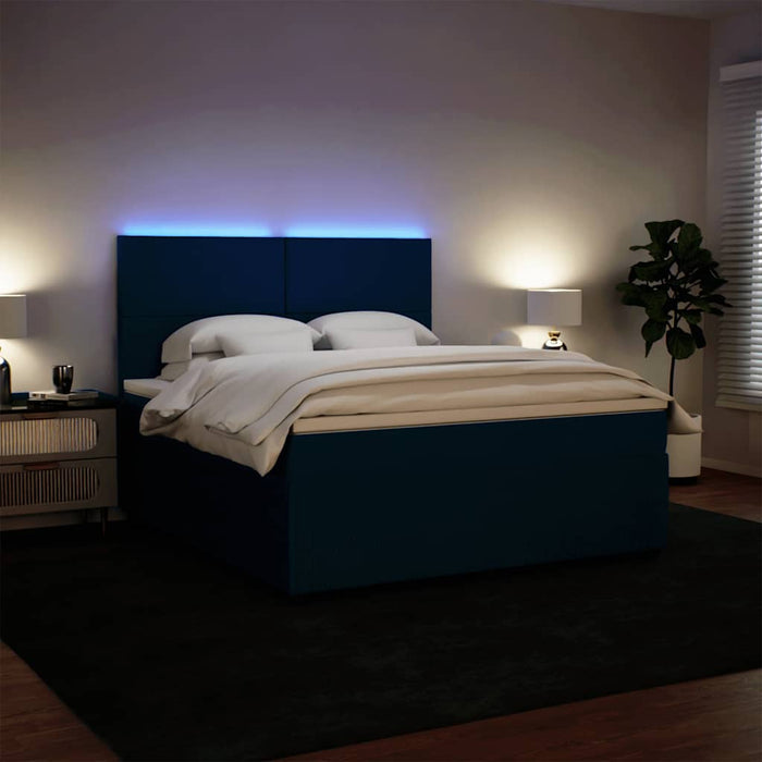 Pat box spring cu saltea, albastru, 180x200 cm, catifea - WALTI WALTI