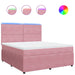 Pat box spring cu saltea, roz, 180x200 cm, catifea - WALTI WALTI