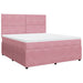 Pat box spring cu saltea, roz, 180x200 cm, catifea - WALTI WALTI