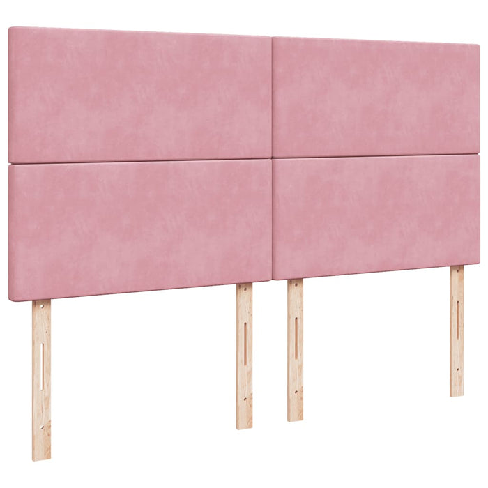 Pat box spring cu saltea, roz, 180x200 cm, catifea - WALTI WALTI