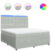 Pat box spring cu saltea, gri deschis, 180x200 cm, catifea - WALTI WALTI