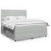 Pat box spring cu saltea, gri deschis, 180x200 cm, catifea - WALTI WALTI