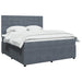 Pat box spring cu saltea, gri închis, 180x200 cm, catifea - WALTI WALTI